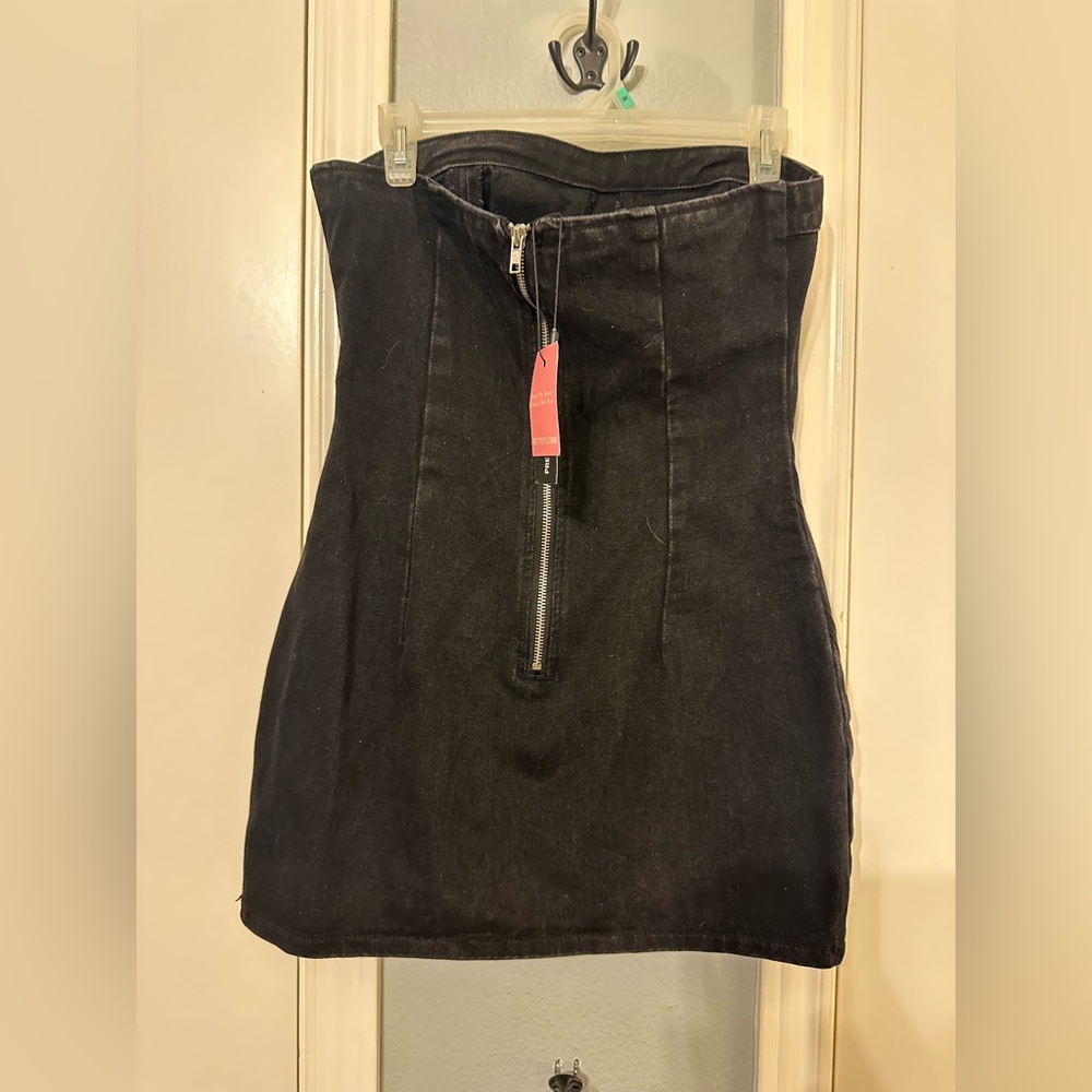Black zip up Mini dress
